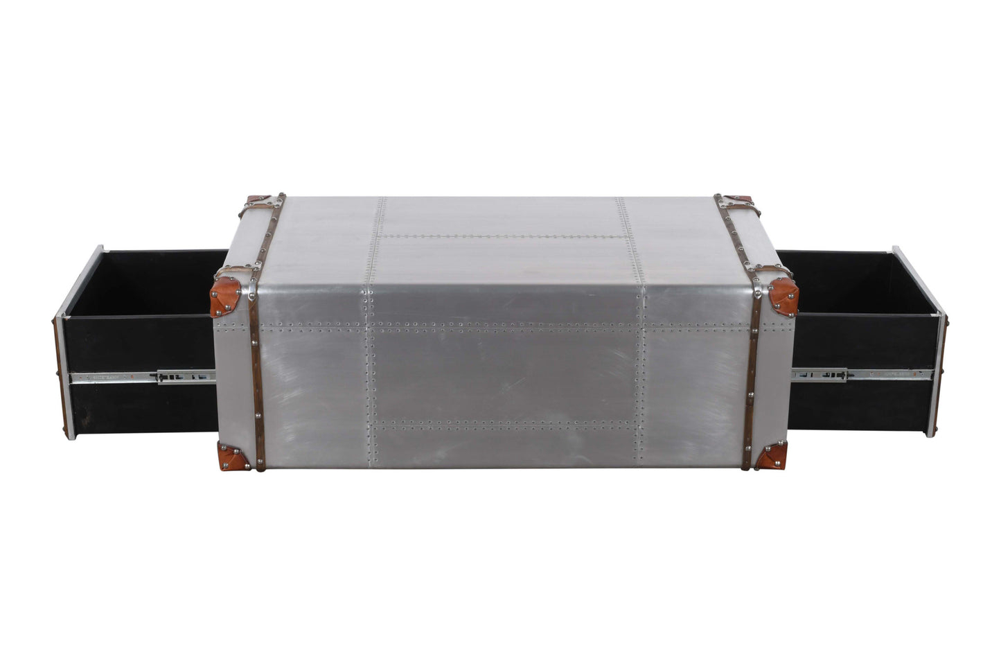 Silver Aluminum Storage Coffee Table