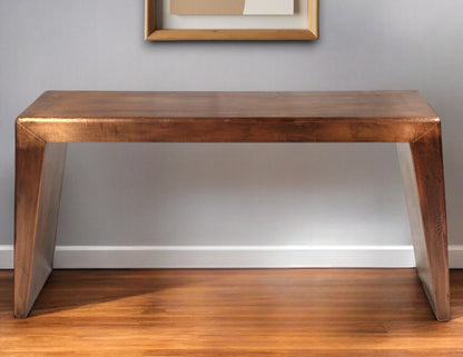 Copper Aluminum Sled Console Table
