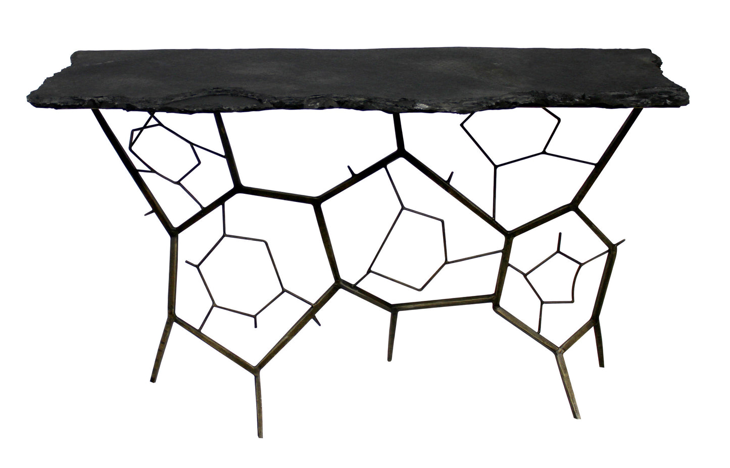 Black Stone Abstract Console Table