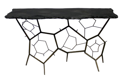 Black Stone Abstract Console Table