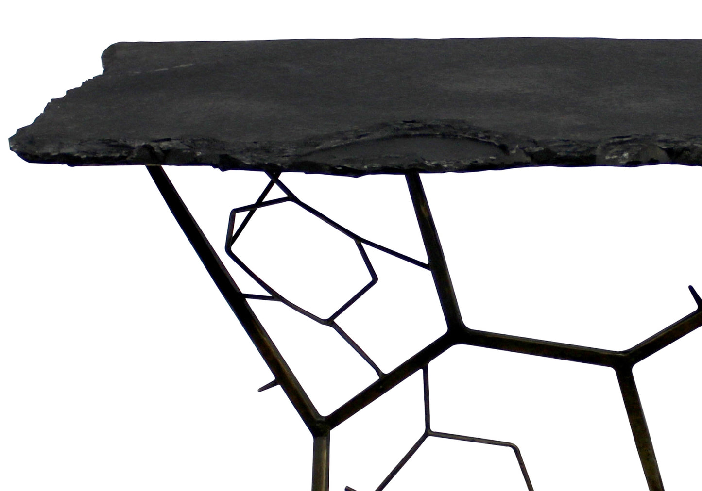 Black Stone Abstract Console Table