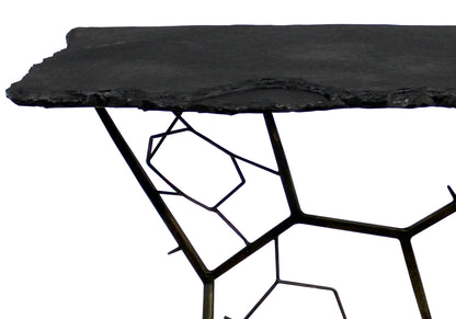 Black Stone Abstract Console Table
