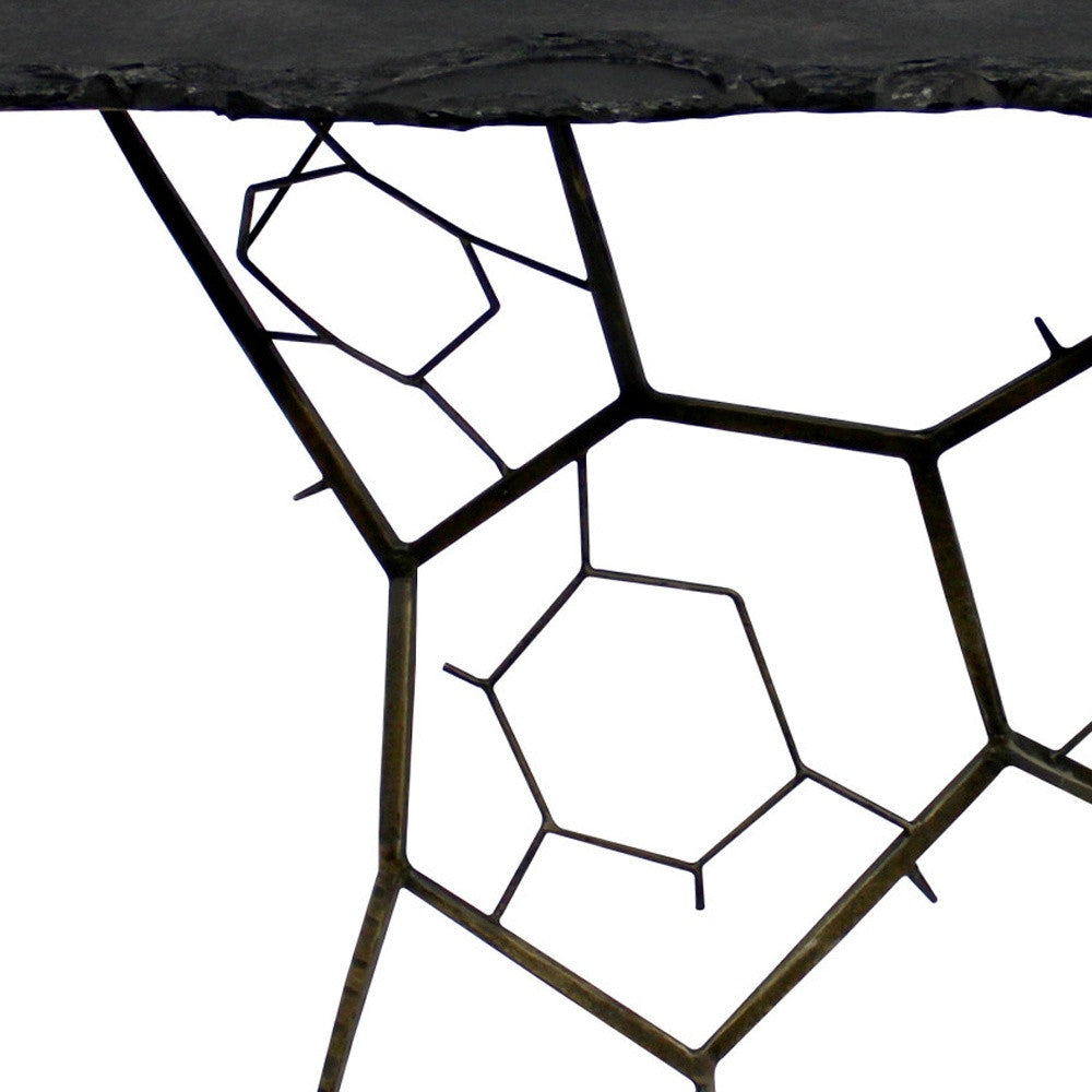 Black Stone Abstract Console Table