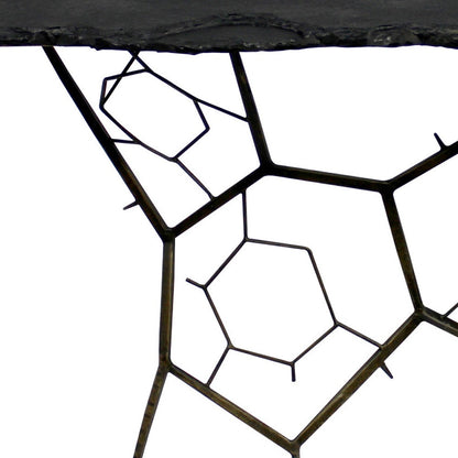 Black Stone Abstract Console Table