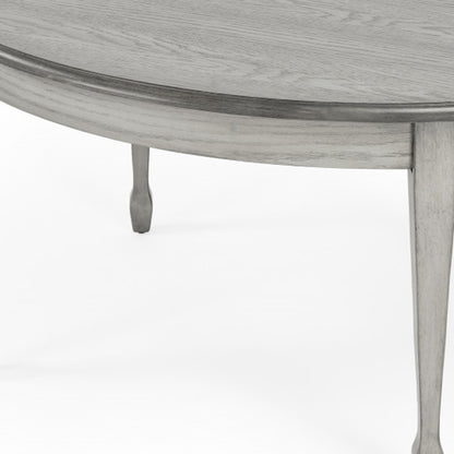 Gray Oval Distressed Coffee Table