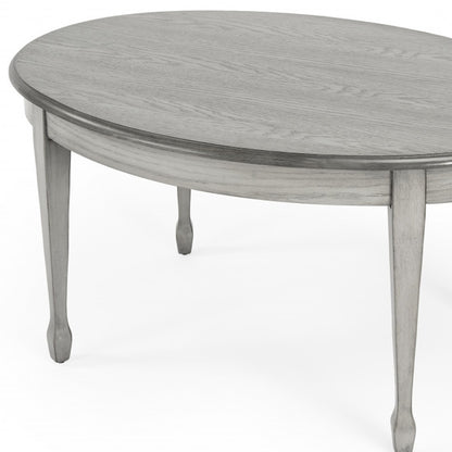 Gray Oval Distressed Coffee Table