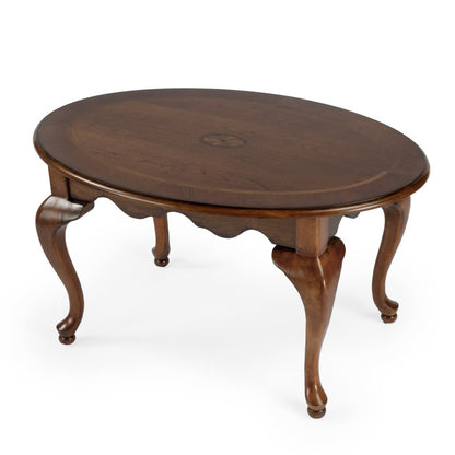 Olive Ash Oval Distressed Coffee Table