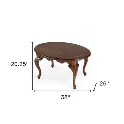 Olive Ash Oval Distressed Coffee Table