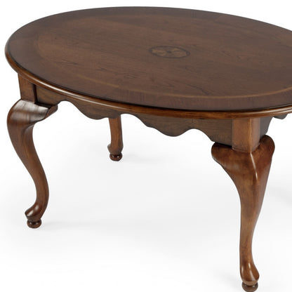 Olive Ash Oval Distressed Coffee Table
