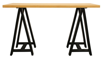 Natural Black Solid Wood A Frame Console Table