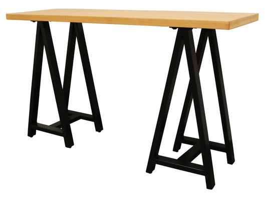 Natural Black Solid Wood A Frame Console Table