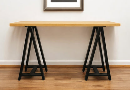Natural Black Solid Wood A Frame Console Table