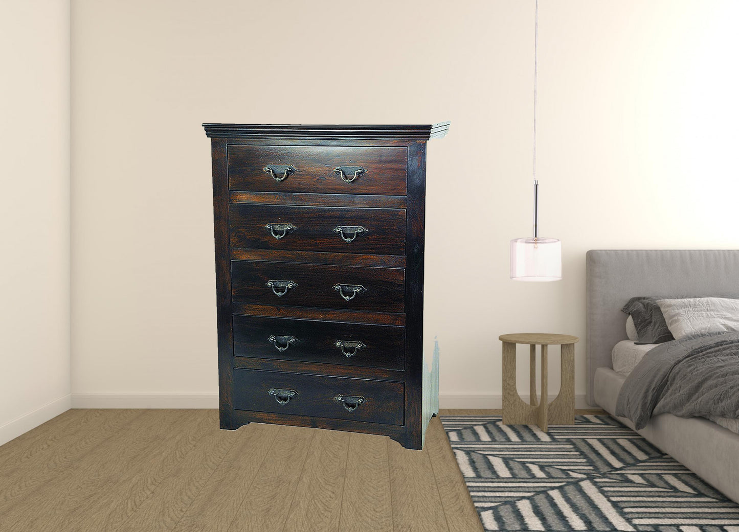 Walnut Solid Wood 6-Drawer Double Dresser