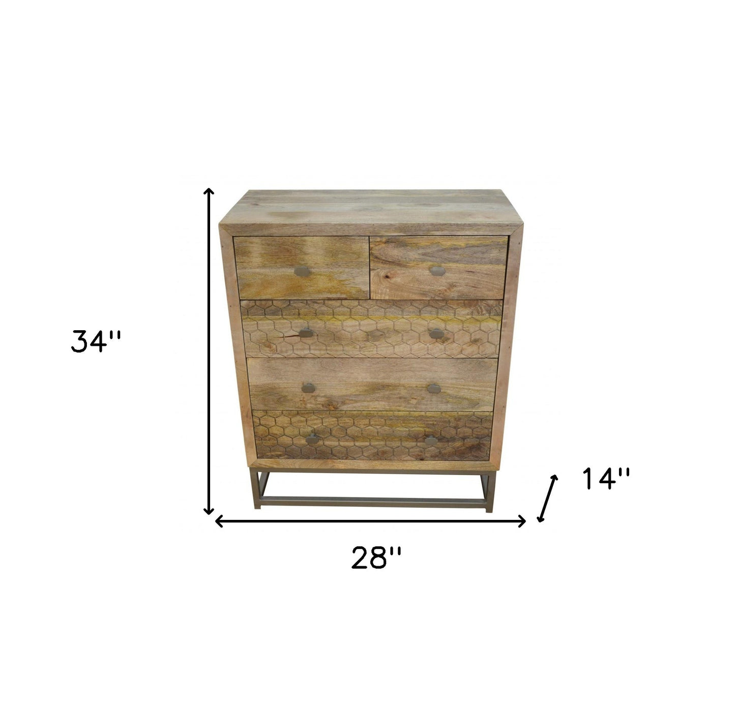 Brown Solid Wood Five Drawer Gentlemens Chest image 5