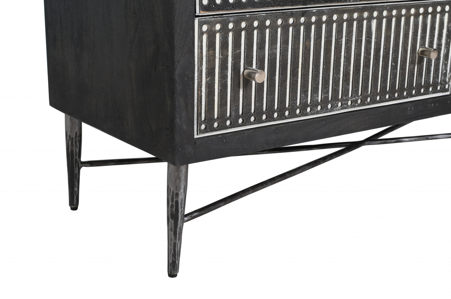 Grey Wood 6-Drawer Double Dresser