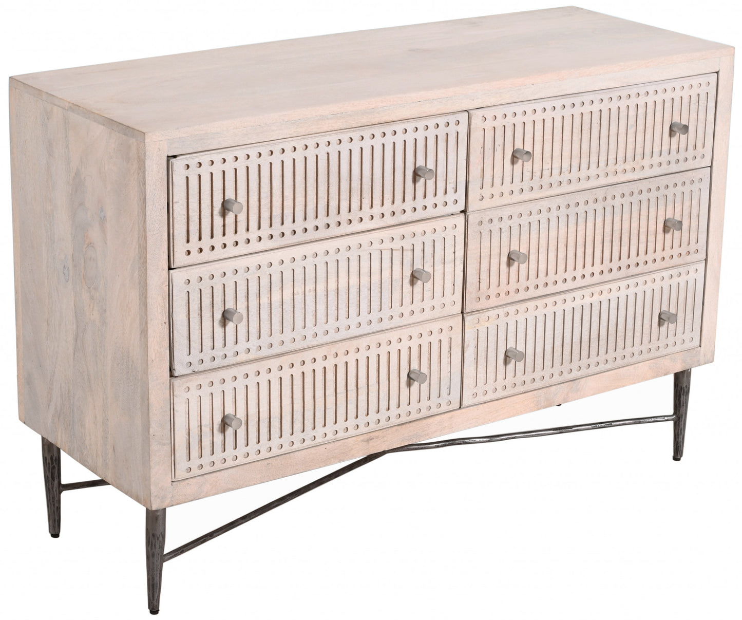 Acacia Solid Wood 6-Drawer Double Dresser