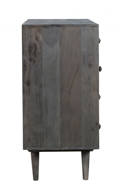 Dark Gray Solid Wood Four Drawer Dresser image 4