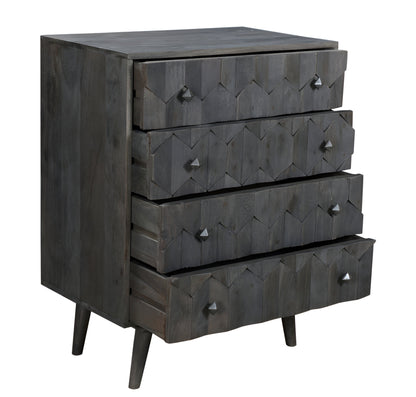 Dark Gray Solid Wood Four Drawer Dresser image 3