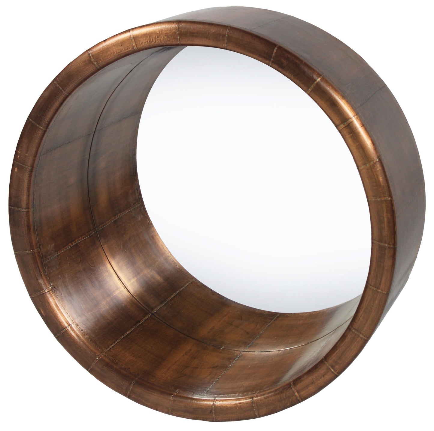 Copper Round Metal Accent Mirror