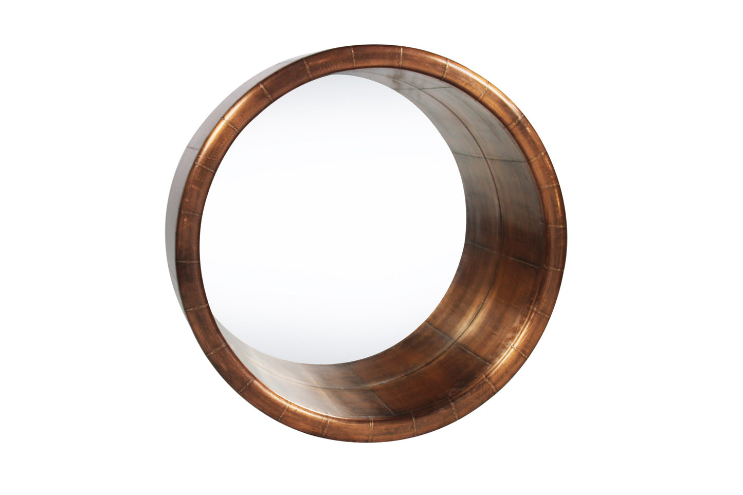Copper Round Metal Accent Mirror