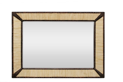 Bone Inlay Framed Accent Mirror
