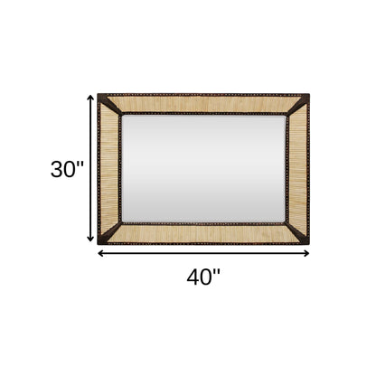 Bone Inlay Framed Accent Mirror
