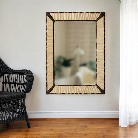 Bone Inlay Framed Accent Mirror