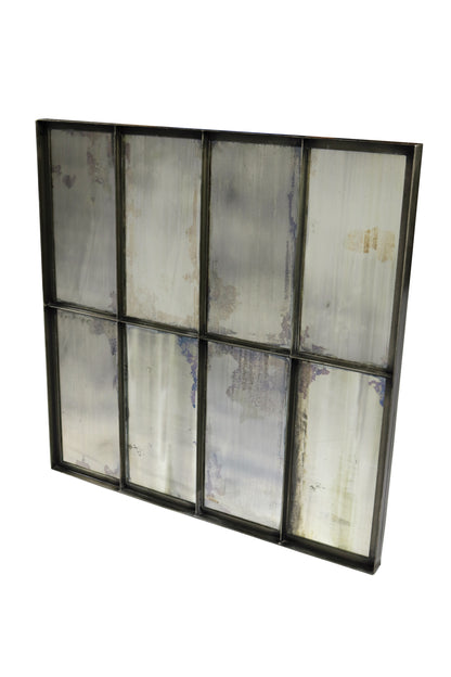 Black Square Metal Framed Accent Mirror