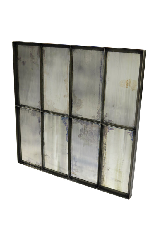 Black Square Metal Framed Accent Mirror
