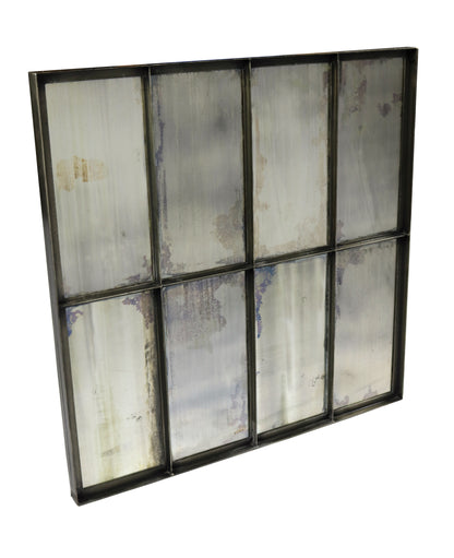 Black Square Metal Framed Accent Mirror