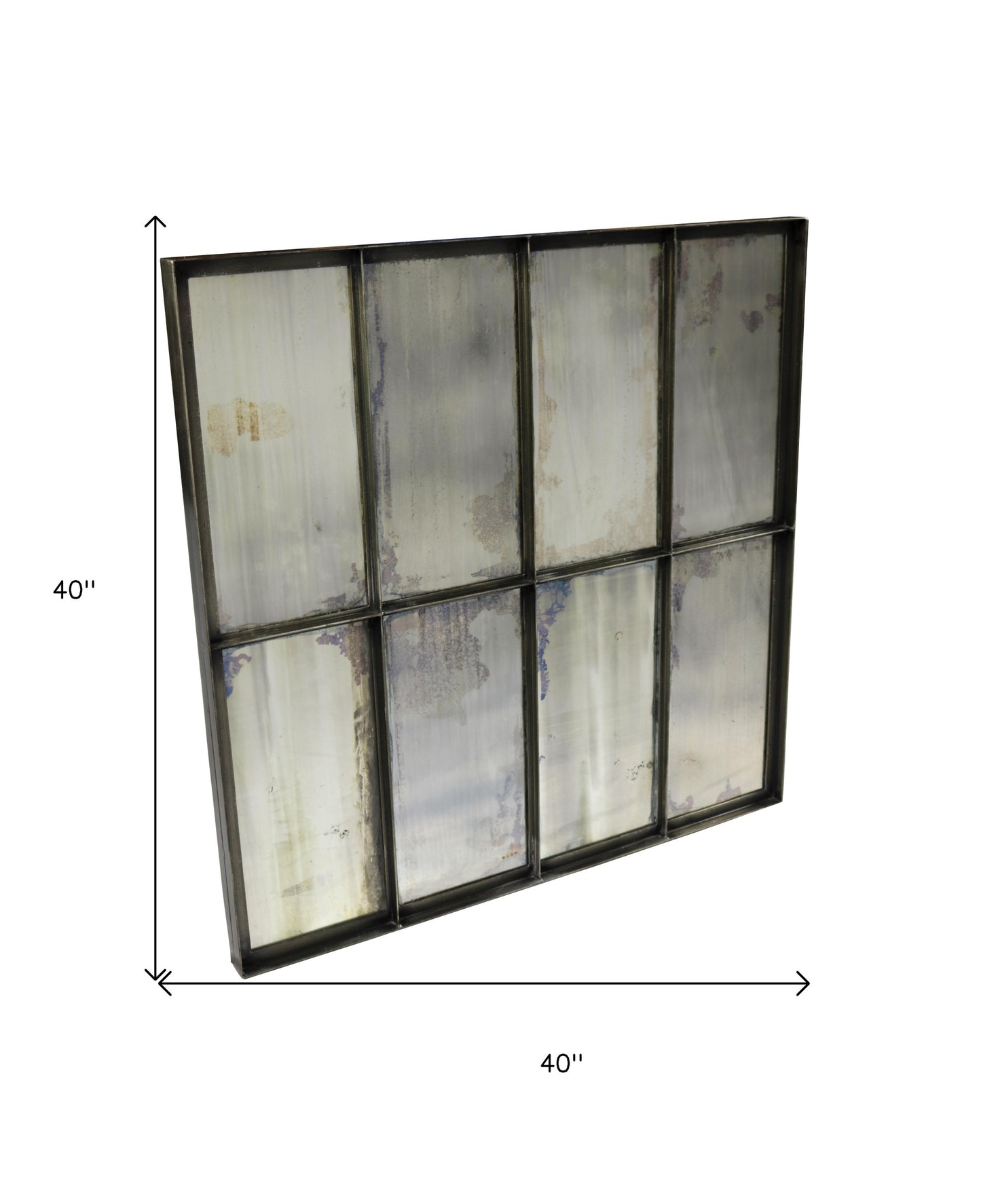 Black Square Metal Framed Accent Mirror