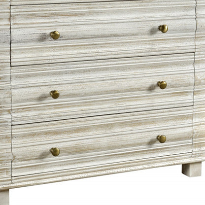 Grey Ash Wood 6-Drawer Double Dresser