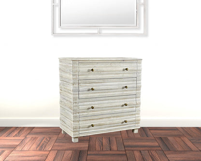 Grey Ash Wood 6-Drawer Double Dresser
