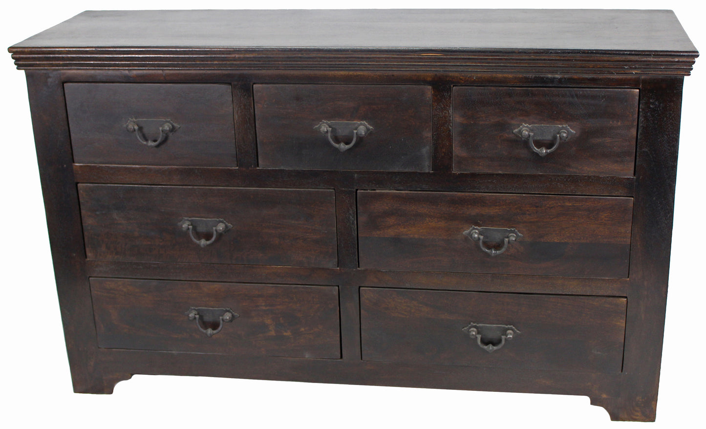 Grey Wood 5-Drawer Chest