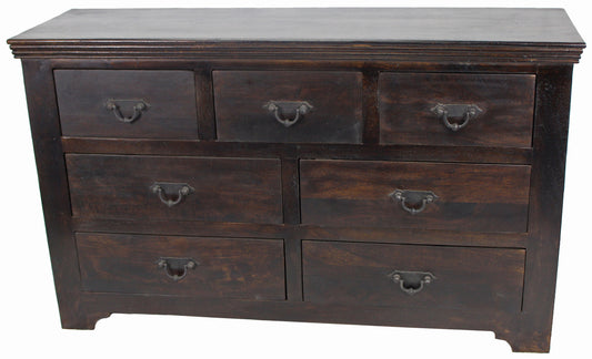 Grey Wood 5-Drawer Chest