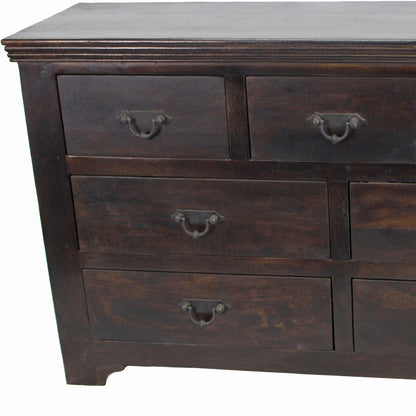 Grey Wood 5-Drawer Chest