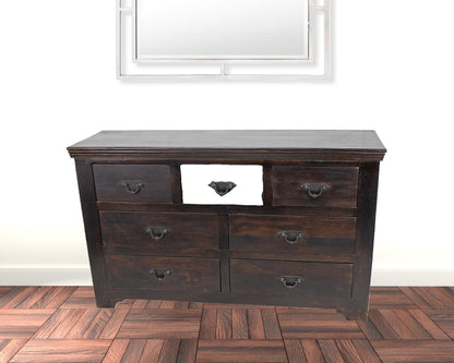 Grey Wood 5-Drawer Chest