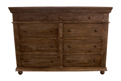 Grey Wood 5-Drawer Chest