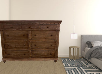 Grey Wood 5-Drawer Chest