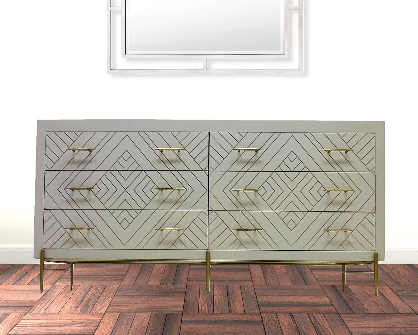 Walnut Wood 5-Drawer Chest