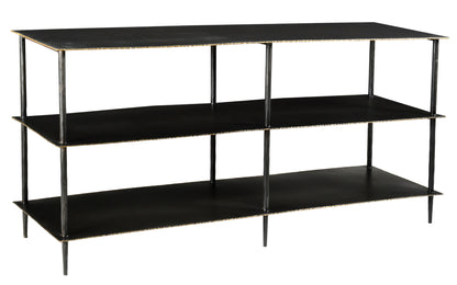 Black Iron Six Leg Console Table