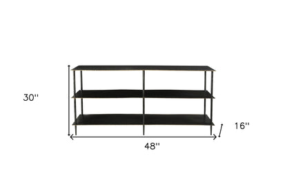 Black Iron Six Leg Console Table