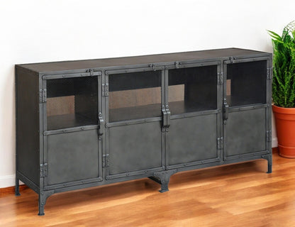 Dark Grey Metal Media Console