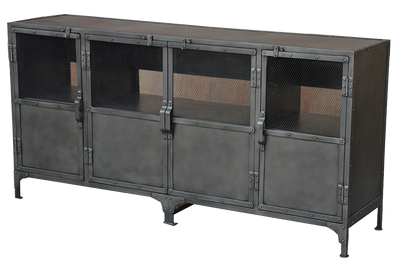 Dark Grey Metal Media Console