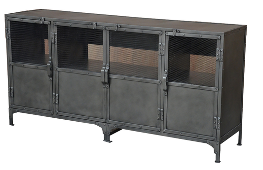 Dark Grey Metal Media Console