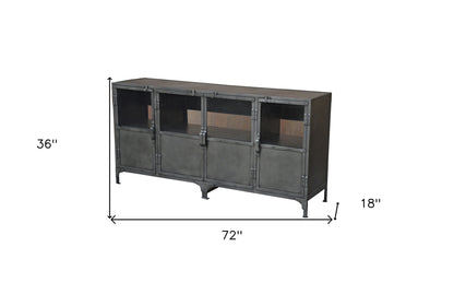 Dark Grey Metal Media Console