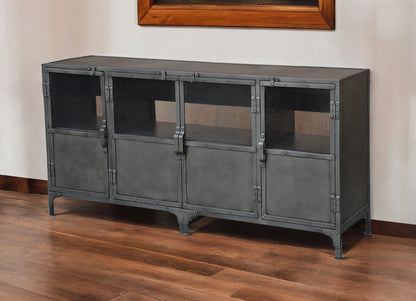 Dark Grey Metal Media Console
