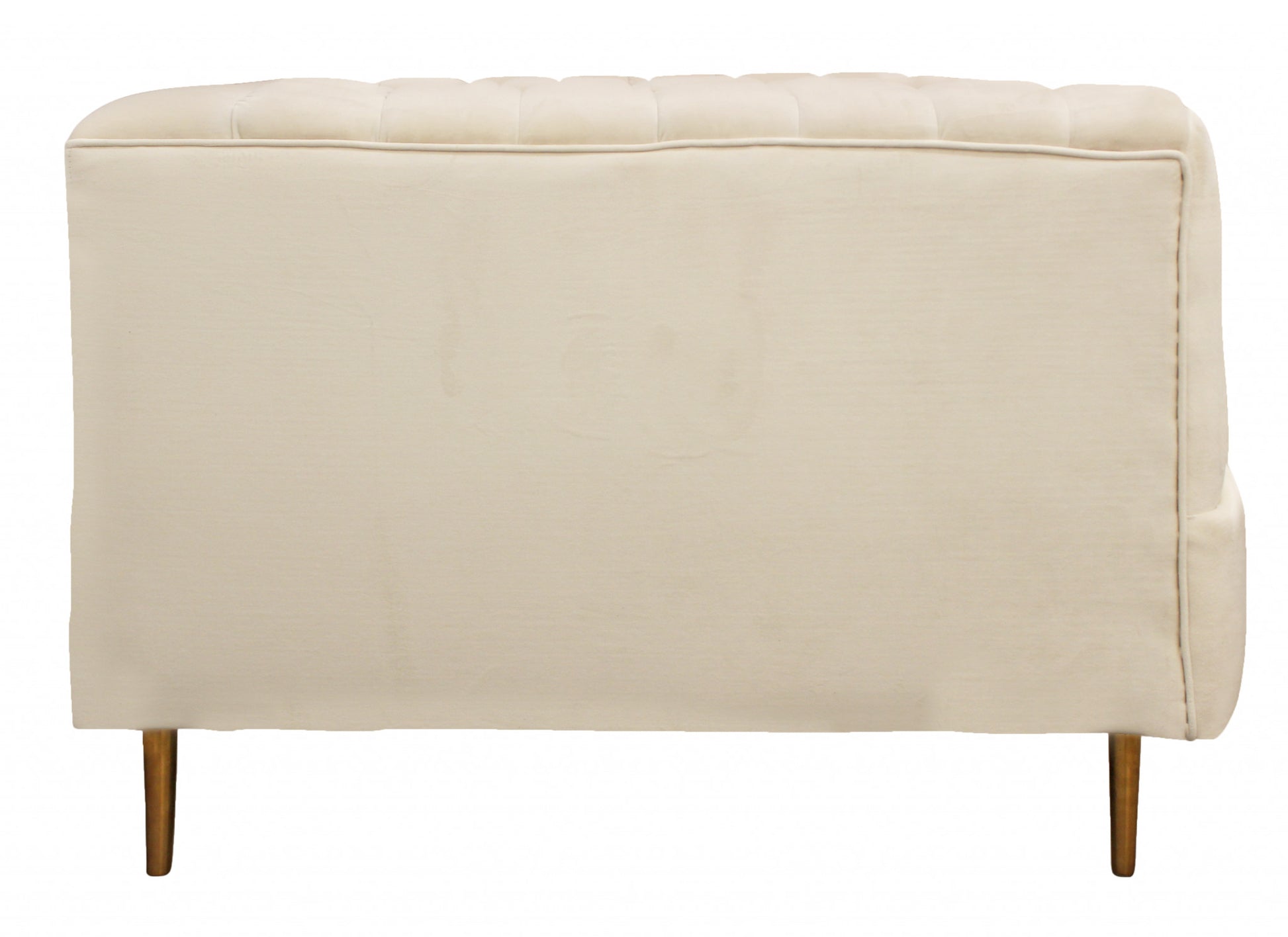 Ivory Velvet Sofa & Toss Pillows With Gold Legs