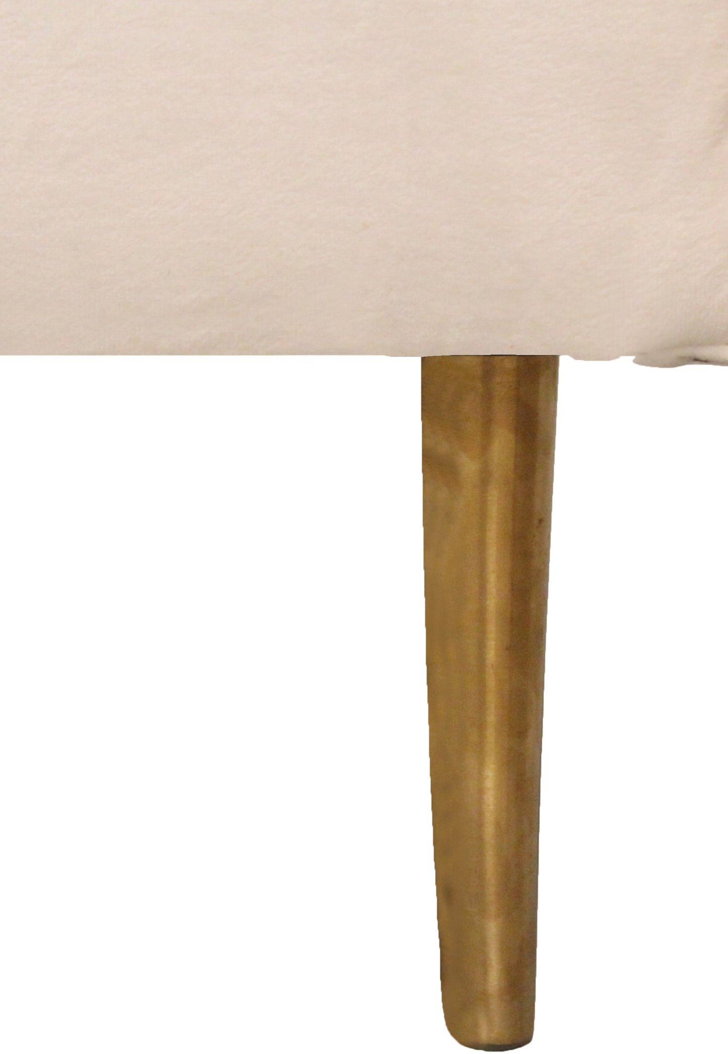 Ivory Velvet Sofa & Toss Pillows With Gold Legs