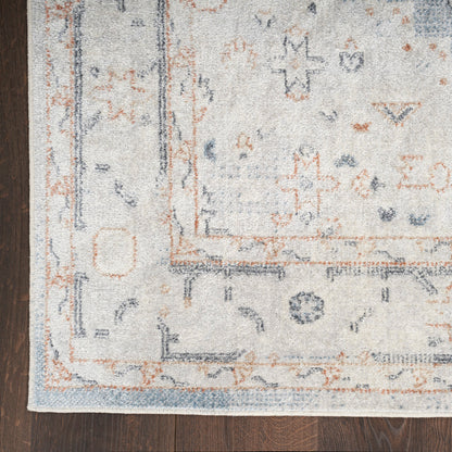 Nourison Astra Light Blue Pet Friendly Machine Washable Rug - Corner